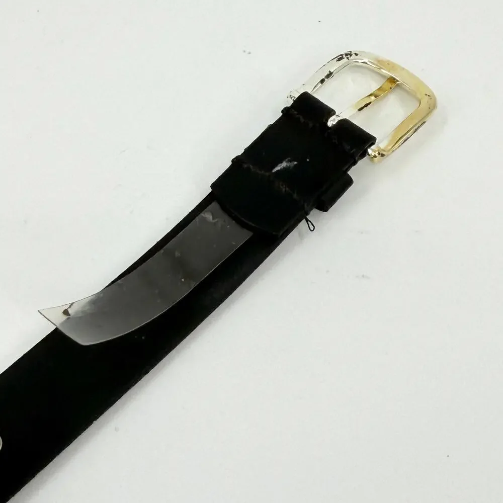 Vintage Y2k Enmon Kids Black Genuine Leather Texas Medallion Belt